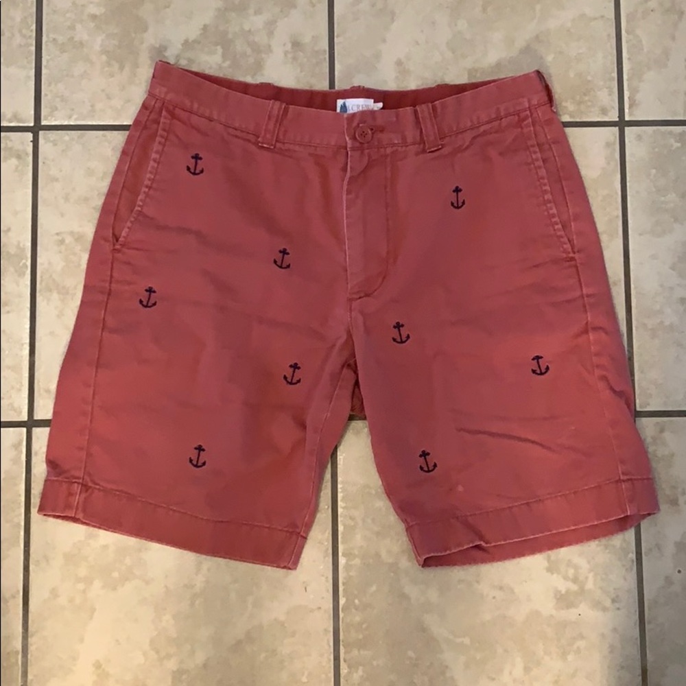 Men’s J Crew Red Shorts with Anchors Size 32